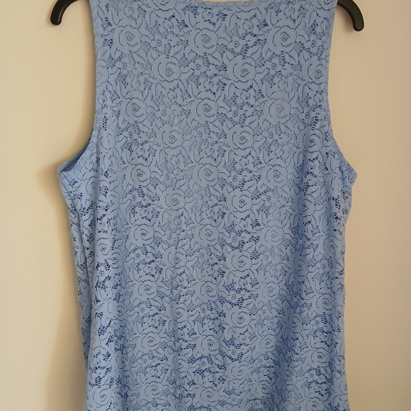 XL blue lace sleeveless tank by Company Ellen Tracy Blue lining - Picture 9 of 9